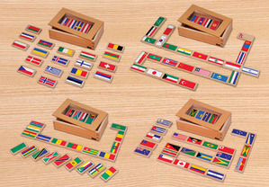 세계 국기 도미노(158개국)-내용물:원목